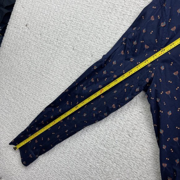 Ben Sherman Men’s XL Stretch Floral AOP Button Up Shirt Long Sleeve Dark Blue - Picture 8 of 13